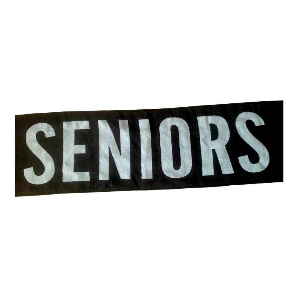 JOSTENS SENIORS Black & Gray Unisex Scarf - 6 Feet Long